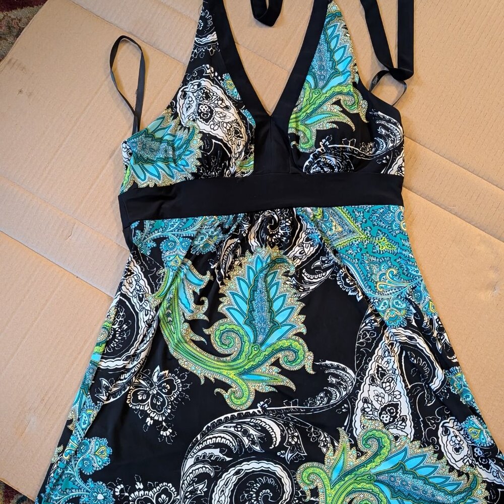 Bisou Bisou Michele Bohbot Black Halter Dress - Sz 14